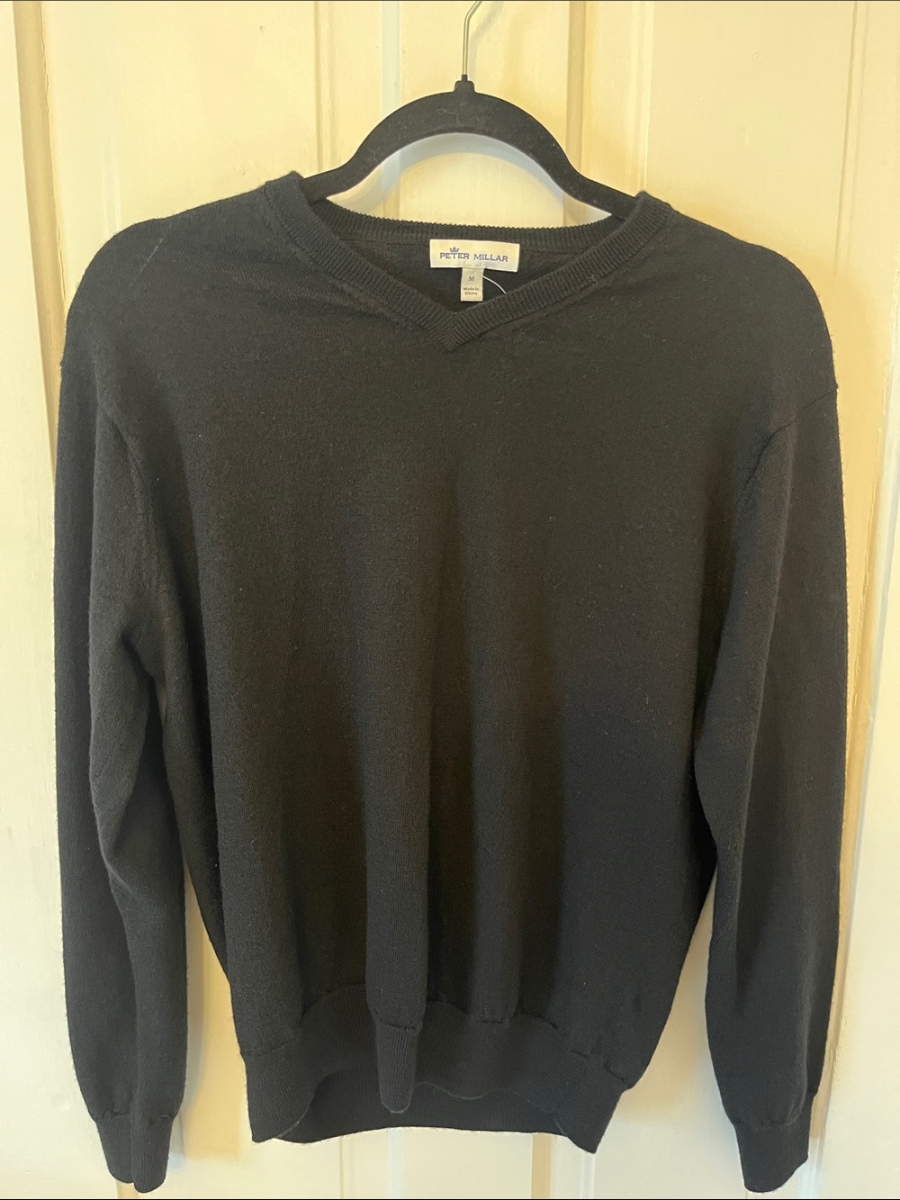 Peter Millar Black V-Neck Pullover Sweater